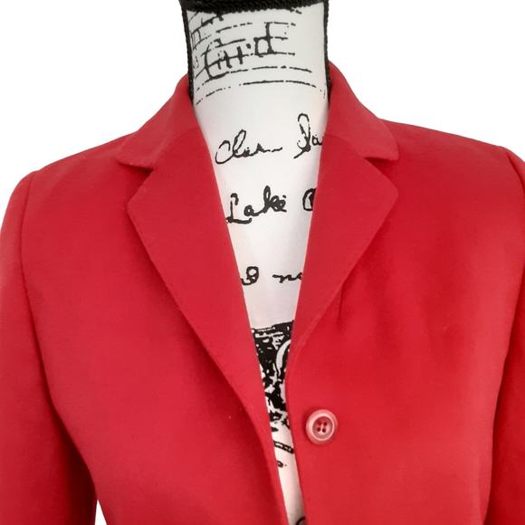 Lord & Taylor Red Blazer Jacket Wool Cashmere 2 Petite Patriotic Career Wear - Picture 3 of 11